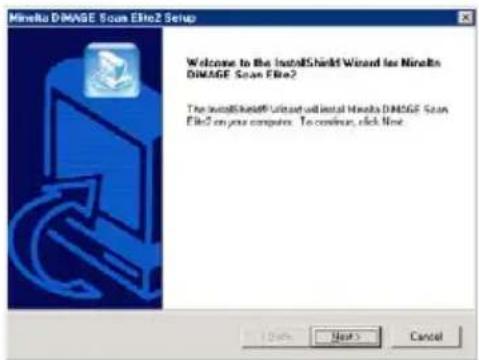 Minita DNA Storage Scan EBio2 Setup Welcome to the InstallShield Wizard for Minita DIMAGE Scan EBio2 The InstallShield® UserStart will install Minita DIMAGE Scan EBio2 on your computer. To continue, click Next.