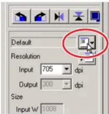 Default Resolution Input 705 dpi Output 300 dpi Size Input W 1008