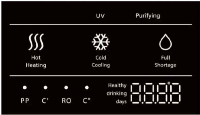 UV Purifying Hot Heating Cold Cooling Full Shortage PP C' RO C" Healthy drinking days 8.0.0.0