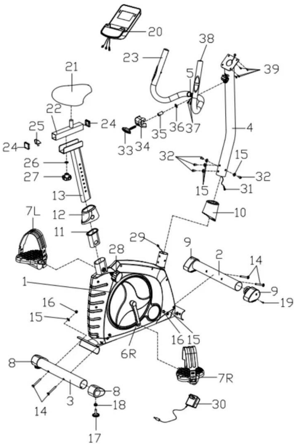 Technical diagram of a mechanical device with numbered components and labeled parts