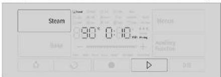 Steam 8:30° 0:10 Menu Balance Auxiliary Function +