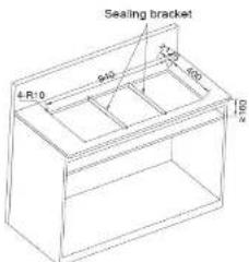 Sealing bracket 4-R10 640 250 640 D40×