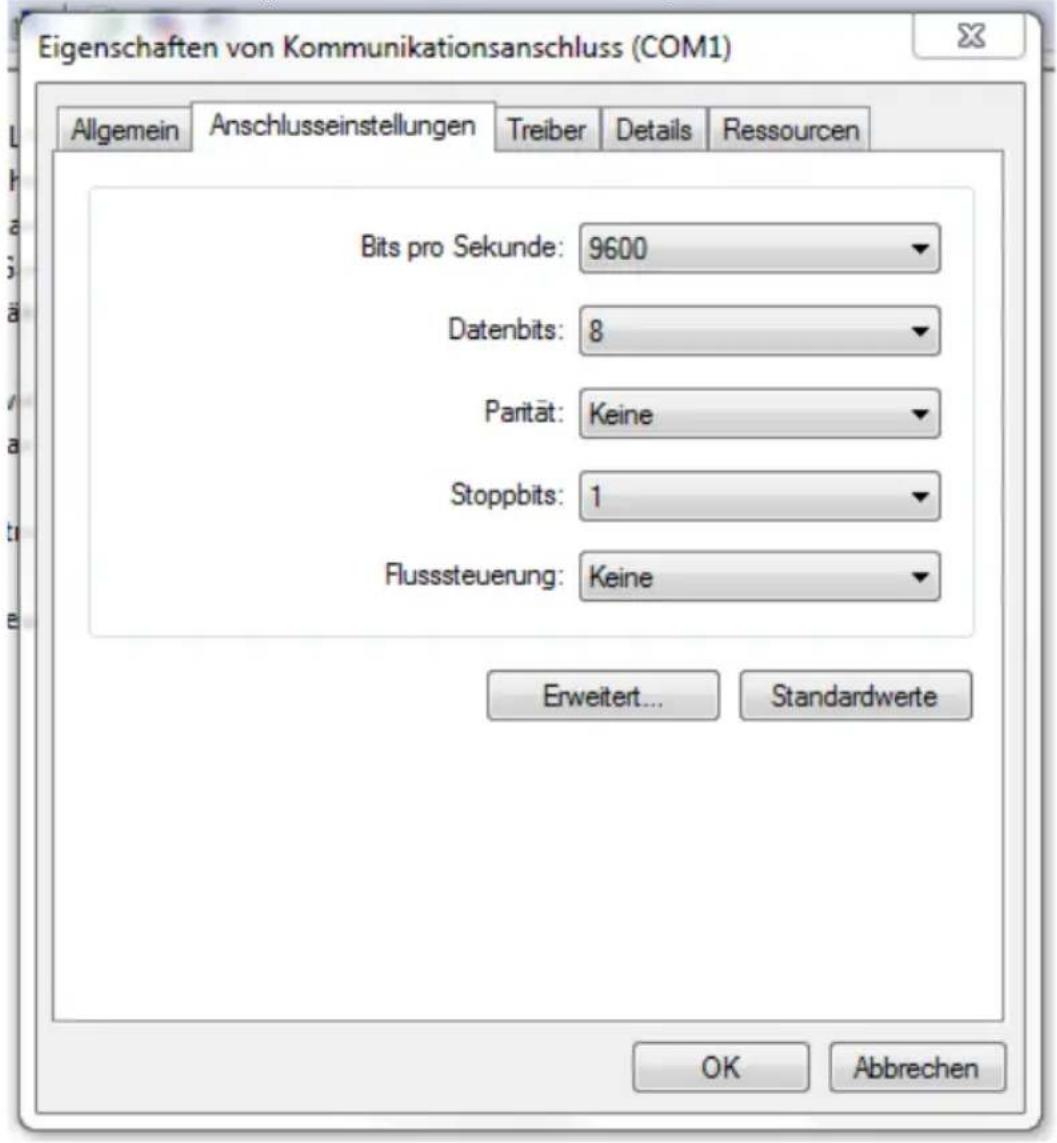 PCE Instruments SLT - RS232 settings - 1