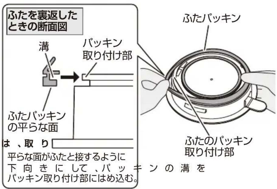 Yamazen YKU-S1210J - ふたパッキンの取り付けかた - 2