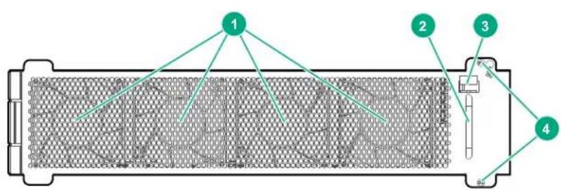 Diagram of a cylindrical device with labeled components, showing internal structure and connections.