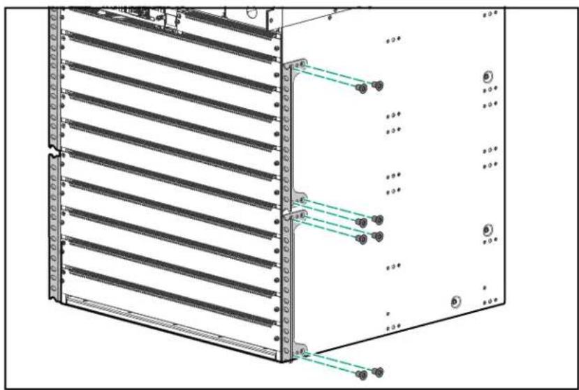 Technical diagram of a server rack with labeled components and connection points