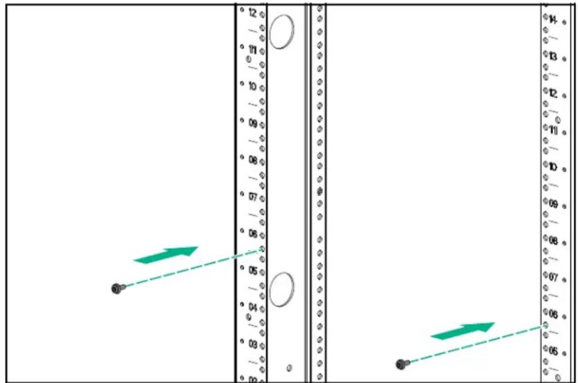 Diagram showing directional arrows and circular markers on vertical axes, likely representing a physical or engineering concept.