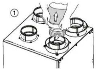Diagram showing a gas cylinder being inserted into a gas stove with labeled components and directional arrows