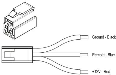 Ground - Black Remote - Blue +12V - Red