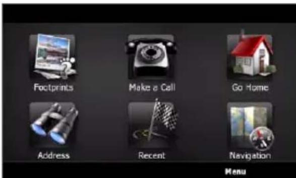 Footprints Make a Call Go Home Address Recent Navigation Menu
