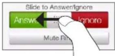 Slide to Answer/Ignore Answer: Ignore Mute Pin