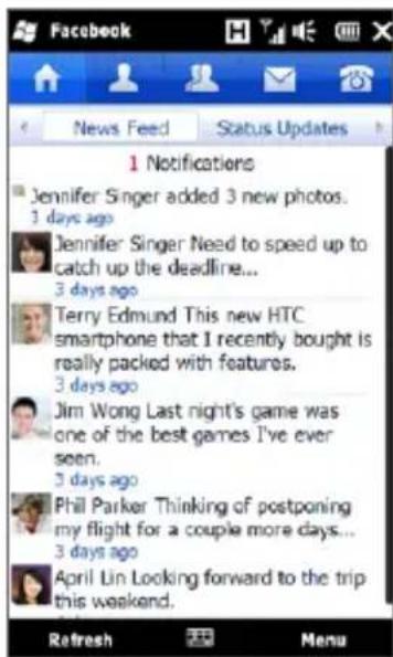 1 Notifications Jennifer Singer added 3 new photos. 3 days ago Jennifer Singer Need to speed up to catch up the deadline... 3 days ago Terry Edmund This new HTC smartphone that I recently bought is really packed with features. 3 days ago Jim Wong Last night's game was one of the best games I've ever seen. 3 days ago Phil Parker Thinking of postponing my flight for a couple more days... 3 days ago April Lin Looking forward to the trip this weekend.