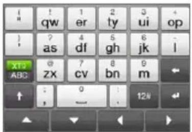 ! qw er ty ui op ? as df gh jk l xt3 abc zx cv bn m ↑ : 0 : 124