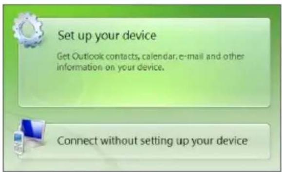 Set up your device Get Outlook contacts, calendar, e-mail and other information on your device. Connect without setting up your device