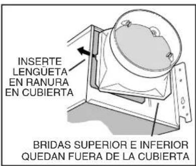 INSERTE LENGUETA EN RANURA EN CUBIERTA BRIDAS SUPERIOR E INFERIOR QUEDAN FUERA DE LA CUBIERTA