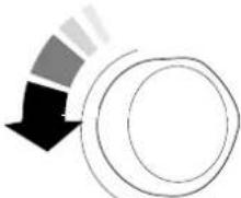 Abstract graphic with a black arrow pointing downward and concentric circles (no text or symbols)