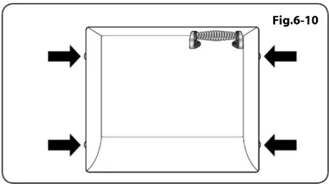Diagram of a rectangular device with a spring attached, shown with directional arrows (no text or symbols)
