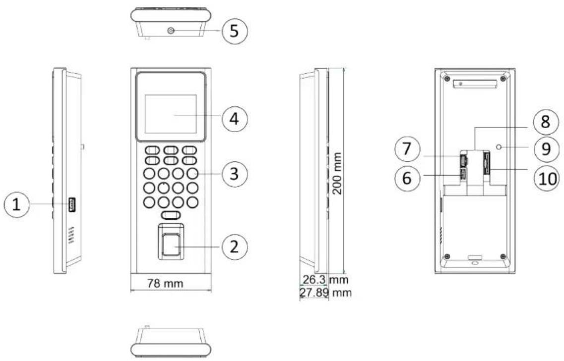 Hikvision DS-K1T808EFWX - Chapter 1 Appearance - 1
