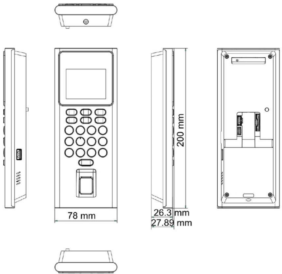 Hikvision DS-K1T808EFWX - Appendix B. Dimension - 1