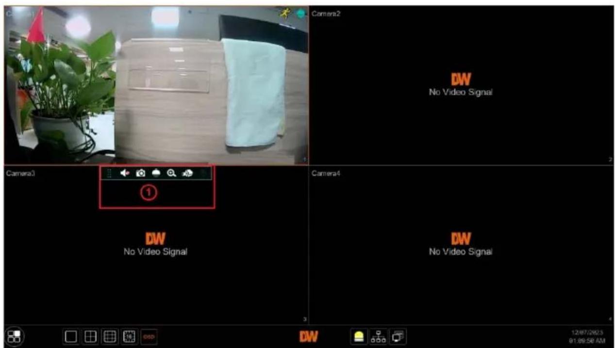 Camera2 DW No Video Signal Camera3 ① Camera4 DW No Video Signal DW No Video Signal 12/07/2023 91:00:58 AM