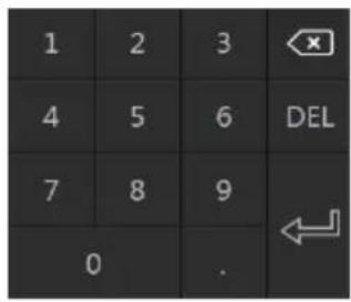 1 2 3 4 5 6 DEL 7 8 9 0 .