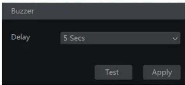 Buzzer Delay 5 Secs Test Apply