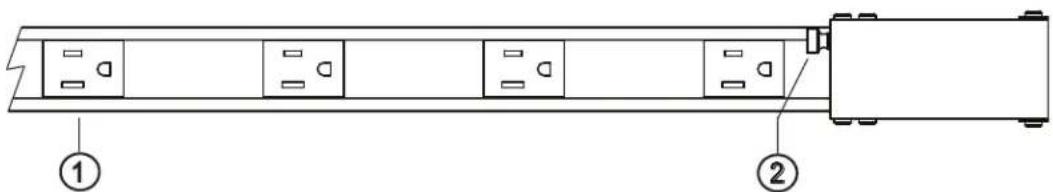 Technical diagram of a mechanical assembly with labeled components ① and ②
