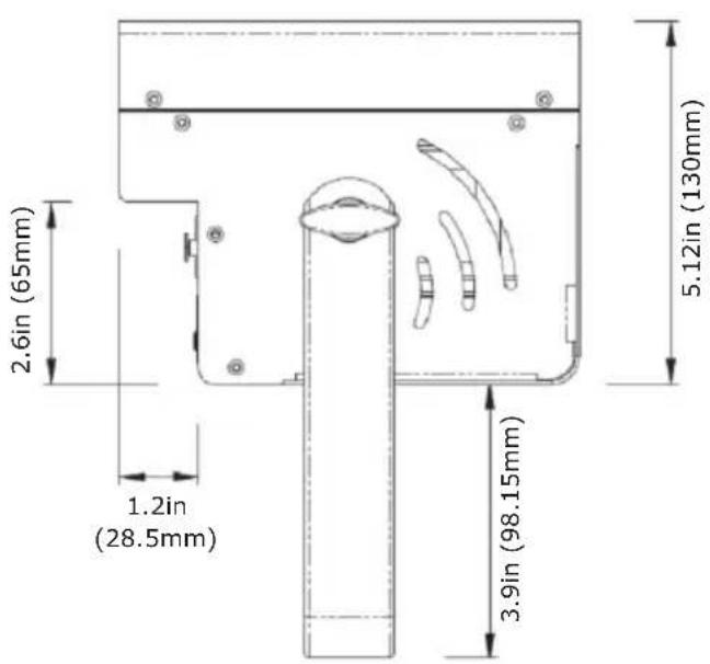 2.6in (65mm) 1.2in (28.5mm) 3.9in (98.15mm) 5.12in (130mm)