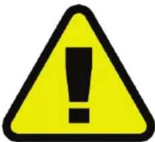 Yellow triangular warning sign with black exclamation mark symbol