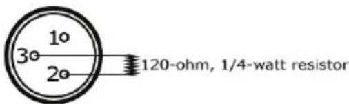3o 1o 2o 120-ohm, 1/4-watt resistor