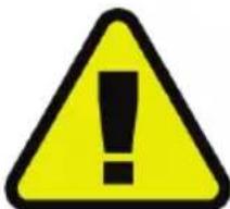 Yellow triangular warning sign with black exclamation mark symbol
