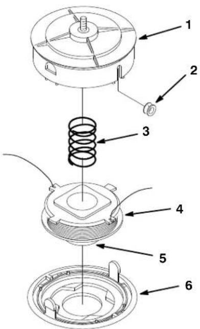 Exploded view diagram of a mechanical assembly with numbered parts for identification