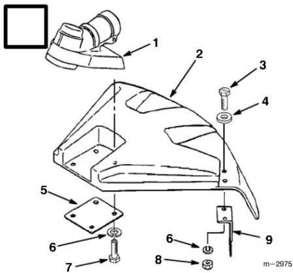 Technical diagram of a mechanical assembly with numbered components and a magnified view of the component.