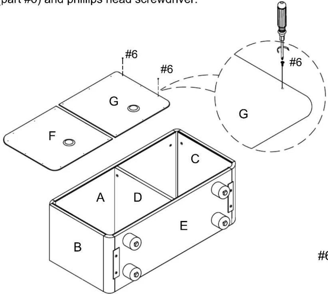 part 7/8) and plims head screwdriver. #6 #6 G F C A D B E E G #6