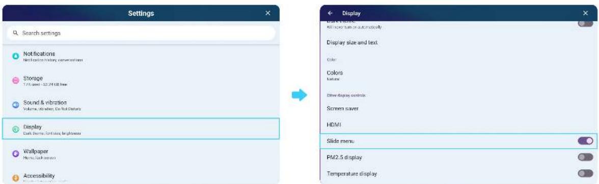 Settings Search settings Notifications Net filter history connections Storage 7.5 mm - 10.24 GB free Sound & vibration Volume, volume, or Not Details Display Dark Items, Soft size, brightness Wallpaper Home, Back panel Accessibility Display Slide menu PM2.5 display Temperature display