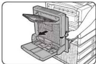 SHARP MX-M450N - Unlatch the duplex module and slide it to the left. - 1