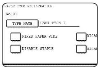 PAPP TYPE REGISTRATION No.31 TYPE NAME USER TYPE 1 FIXED PAPER SIDE DISAP DISABLE STAPLE DISAP