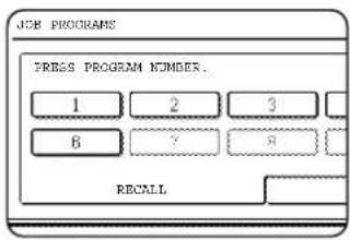 JOB PROGRAMS PRESS PROGRAM NUMBER. 1 2 3 6 7 8 RECALL