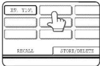 X5, Y10! RECALL STORE/DELETE