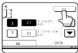 X 17 (5 1/2=17) Y 11 (5 1/2=11 5/8) AB INCH OK