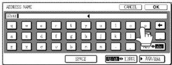 ADDRESS NAME Shar q w e r t y u i o p a s d f g h j k l z x c v b n m - - NOO + SPACE 128% AKA/35A