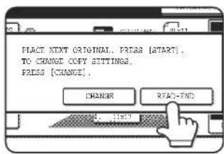 PLACE NEXT ORIGINAL. PRESS [START]. TO CHANGE COPY SETTINGS. PRESS [CHANGE]. ORANGE READ-END