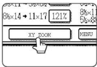 8½×14 → 11×17 121% 8½×11 5½×8½ XY ZOOM MENU