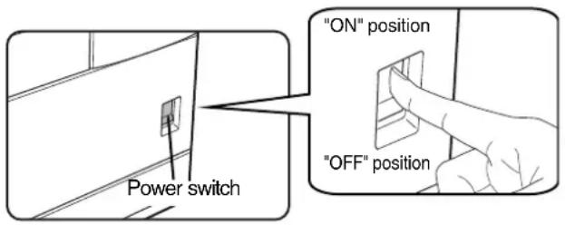 "ON" position "OFF" position Power switch