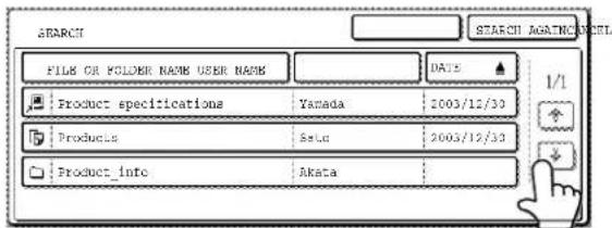 SEARCH FILE OR FOLDER NAME USER NAME DATE Product specifications Yamada 2003/12/30 Products Seto 2003/12/30 Product_info Akata 1/1