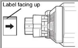 Label facing up