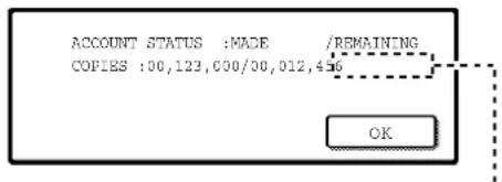 ACCOUNT STATUS :MADE /REMAINING COPIES :00,123,000/00,012,456 OK