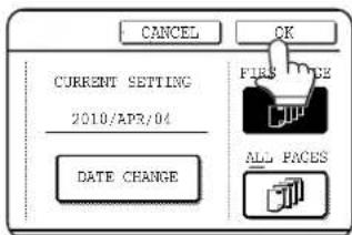 CANCEL OK CURRENT SETTING 2010/APR/04 DATE CHANGE FIRE PRICE ALL PAGES