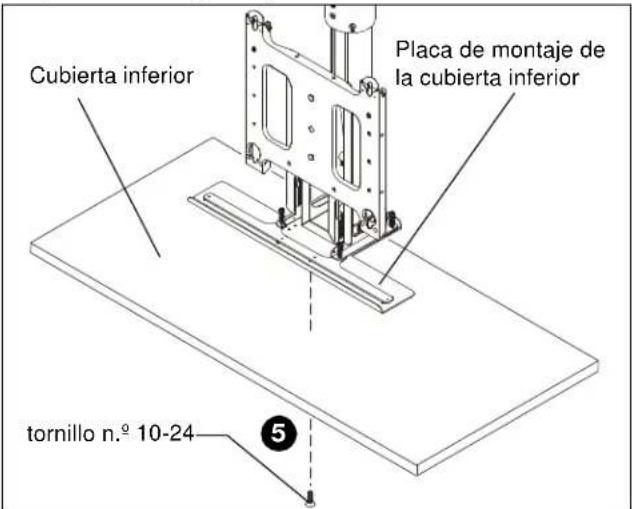 Cubierta inferior Placa de montaje de la cubierta inferior tornillo n.º 10-24 ⑤