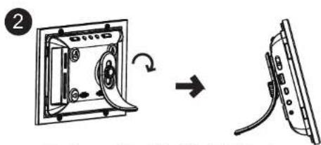 Diagram showing a device with labeled components and a directional arrow indicating rotation or change.